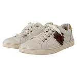 Dolce & Gabbana White Leather Heart Low Top Casual Sneakers Shoes MV4638-43