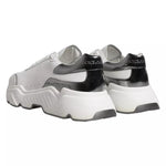 Dolce & Gabbana White Silver DAYMASTER Leather Sneakers Men Shoes MV1434-42