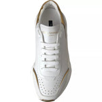 Dolce & Gabbana White Gold DAYMASTER Leather Sneakers Men Shoes MV4301-40