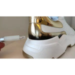 Dolce & Gabbana White Gold DAYMASTER Leather Sneakers Men Shoes MV4301-40