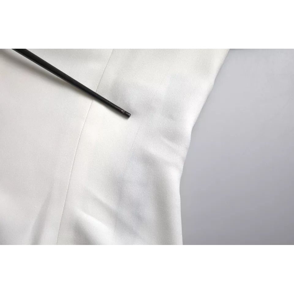 Dolce & Gabbana White Viscose Round Neck Short Sleeves Top TSH852025-48