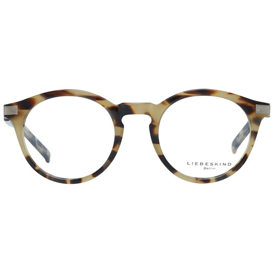 Liebeskind Brown Plastic Frames with clip-on feature, measuring 46/22/137 mm. Unisex tortoiseshell design, stylish eyewear choice.