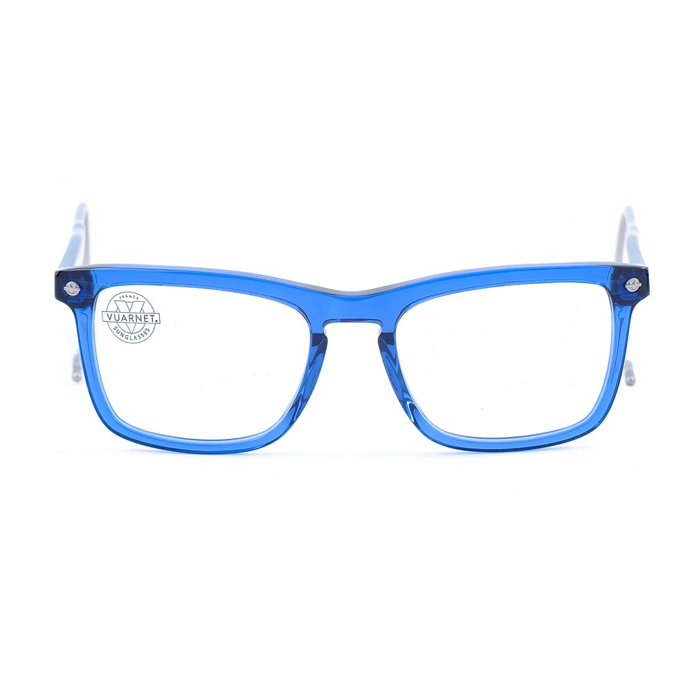 Vuarnet Blue Acetate Frames front view showcasing flexible pin and optique archive design.