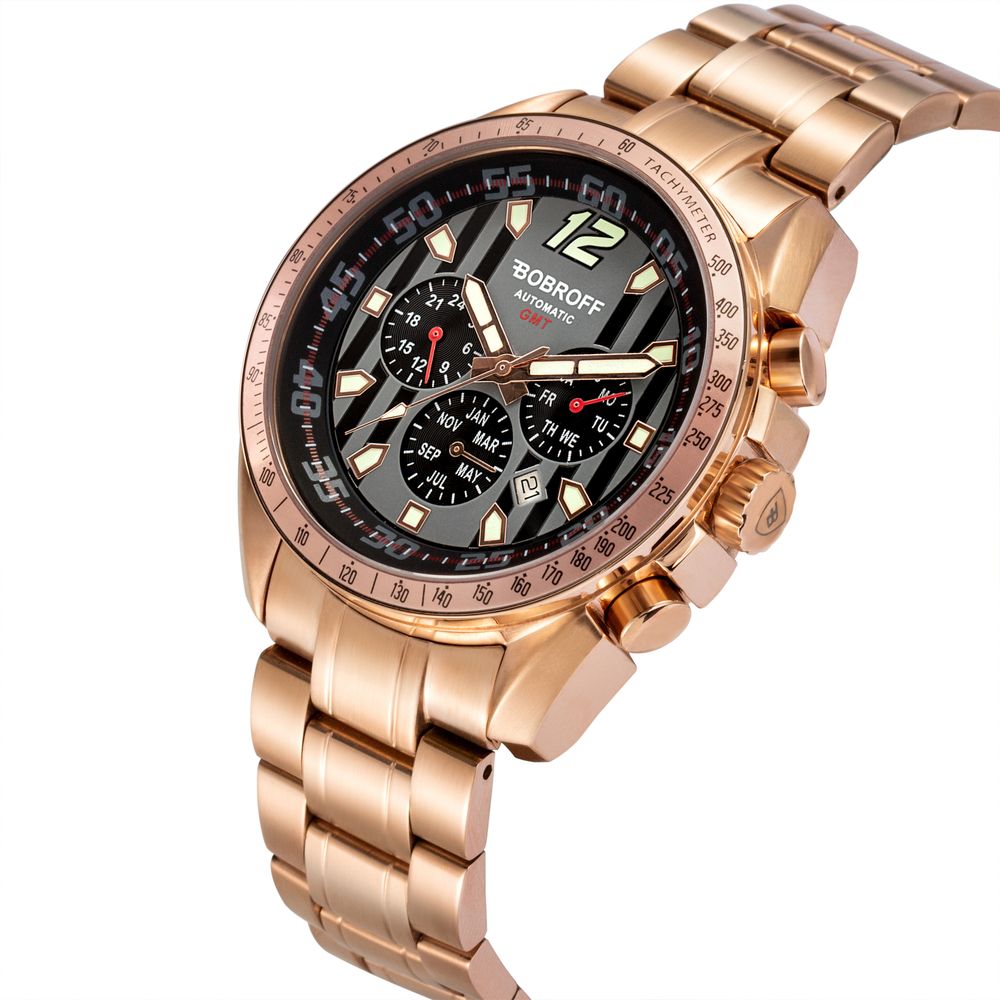 Bobroff Bronze Stainless Steel Dress Watch