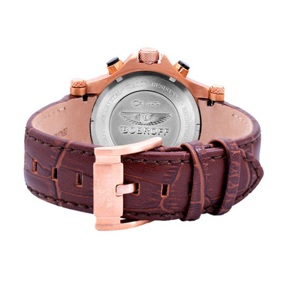 Bobroff Brown Leather Dress Watch