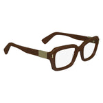 Lanvin Brown Acetate Frames for women with dimensions 50/18/145 mm, featuring stylish design and sturdy acetate material.