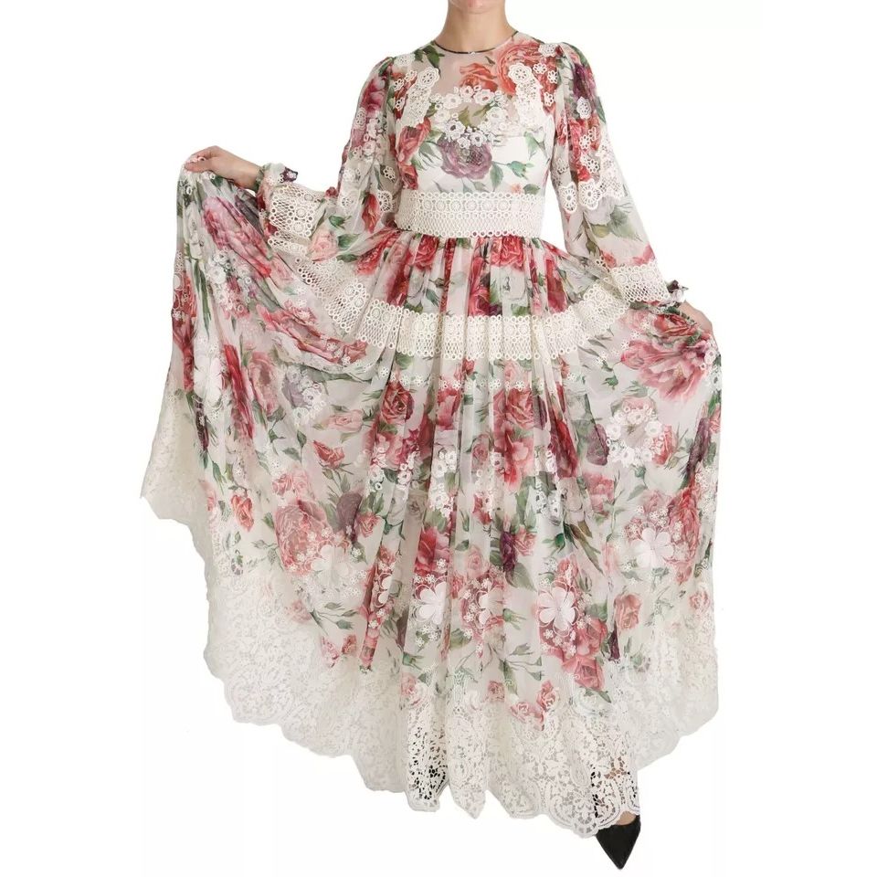 Dolce & Gabbana Multicolor Floral Maxi Sheath Dress