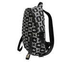 Dolce & Gabbana Black White Crown Printed Nylon School Backpack Bag BAG1666