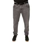 Dolce & Gabbana Gray Logo Cotton Stretch Skinny Denim Jeans PAN75714-58