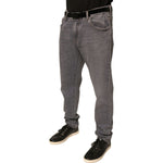 Dolce & Gabbana Gray Logo Cotton Stretch Skinny Denim Jeans PAN75714-58
