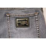 Dolce & Gabbana Gray Logo Cotton Stretch Skinny Denim Jeans PAN75714-58