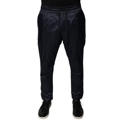Dolce & Gabbana Dark Blue Cotton Skinny Sweatpants Pants