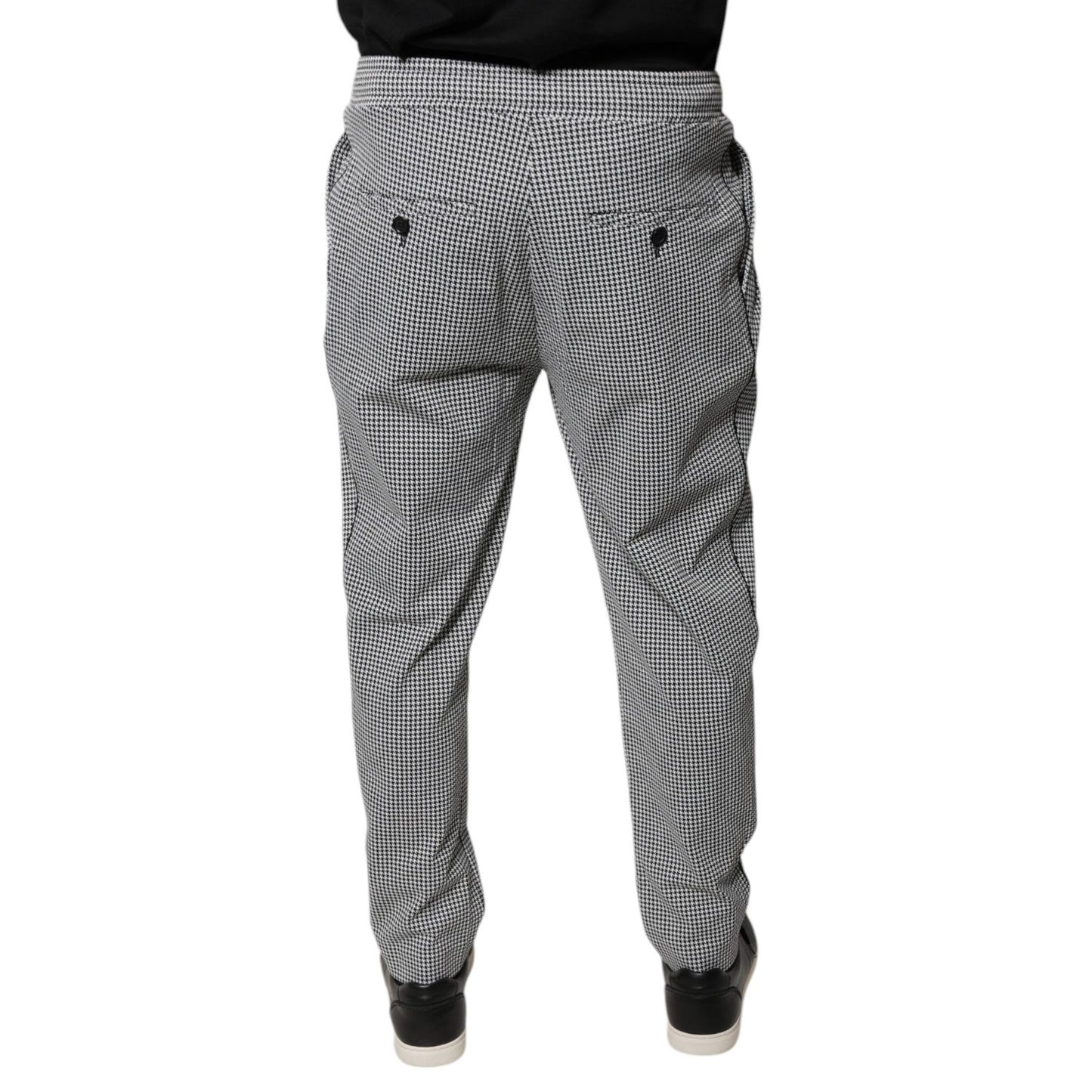 Dolce & Gabbana Black White Houndstooth Skinny Dress Pants