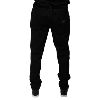 Dolce & Gabbana Black Logo Cotton Stretch Skinny Denim Jeans