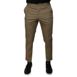 Dolce & Gabbana Brown Logo Men Casual Tapered Pants