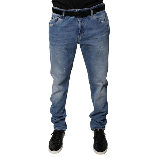 Dolce & Gabbana Light Blue Cotton Men Skinny Denim Jeans