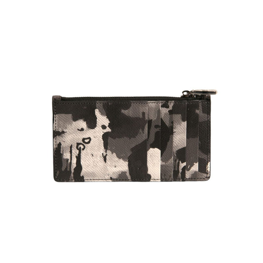 Dolce & Gabbana Multicolor Camouflage Logo Plaque Coin Purse Wallet SMY10625