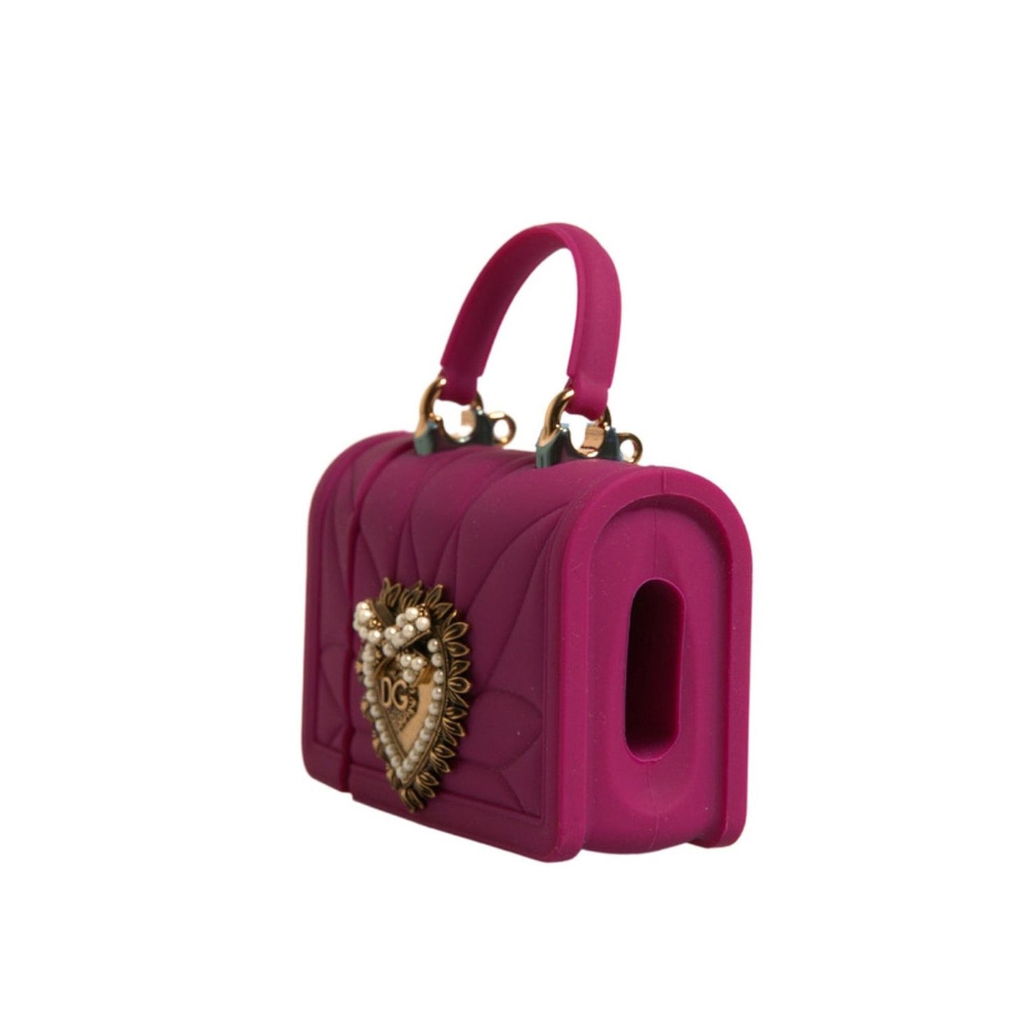 Dolce & Gabbana Pink Silicone Devotion Heart Cover Hand Bag Airpod Case SMY10600