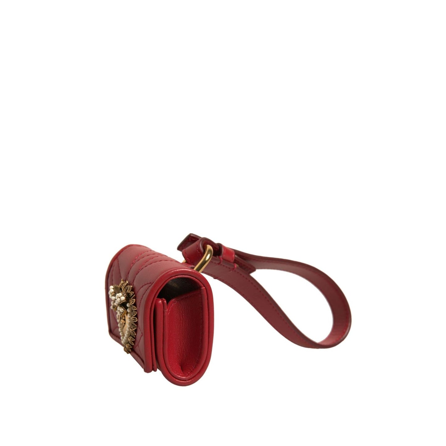 Dolce & Gabbana Black Leather Devotion Heart Strap Airpod Case SMY10564