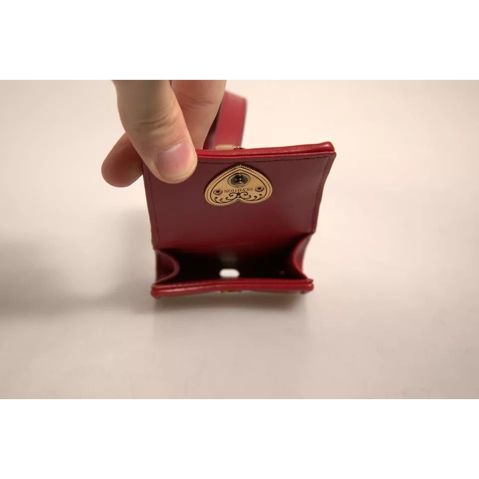 Dolce & Gabbana Black Leather Devotion Heart Strap Airpod Case SMY10564