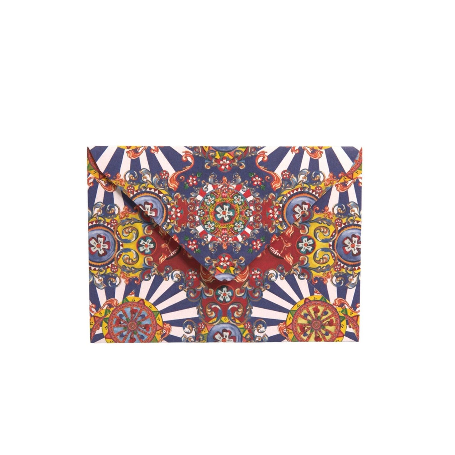 Dolce & Gabbana Multicolor Carretto Siciliano Envelope Post Card Holder