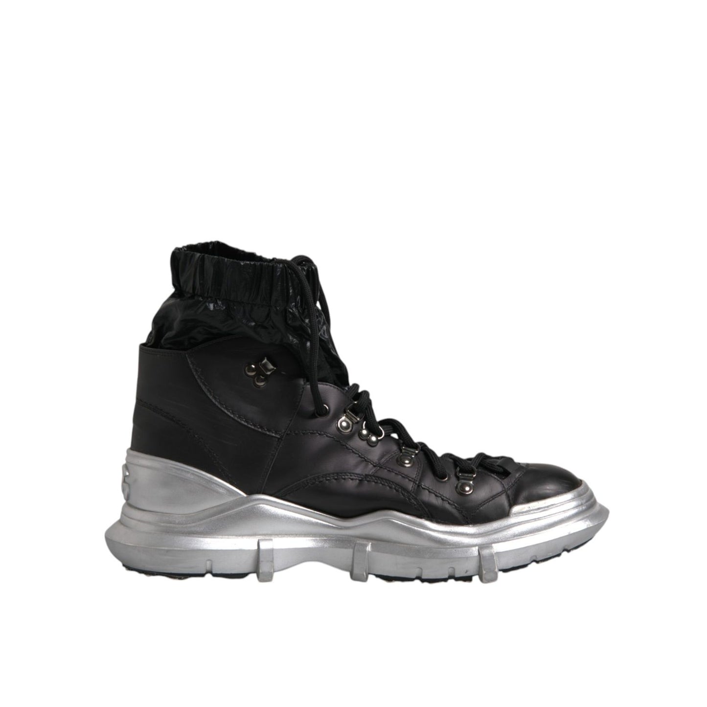 Dolce & Gabbana Black Nylon Galileo High Top Sneakers Shoes