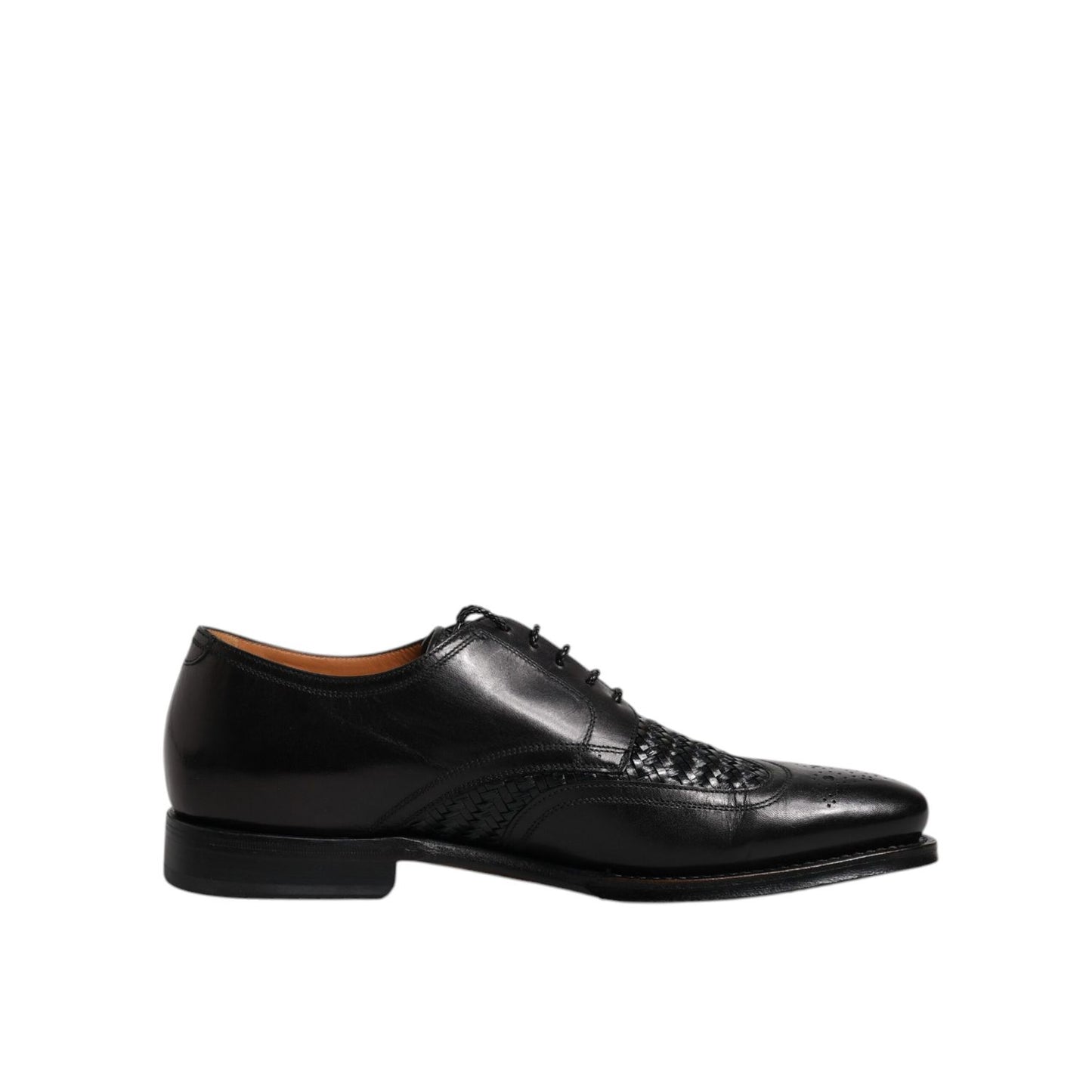 Dolce & Gabbana Black Leather Derby Wingtip Lace Up Formal Dress Shoes