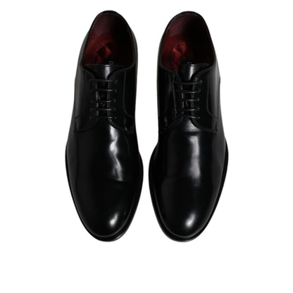 Dolce & Gabbana Black Calfskin Leather Derby Lace Up Formal Dress Shoes
