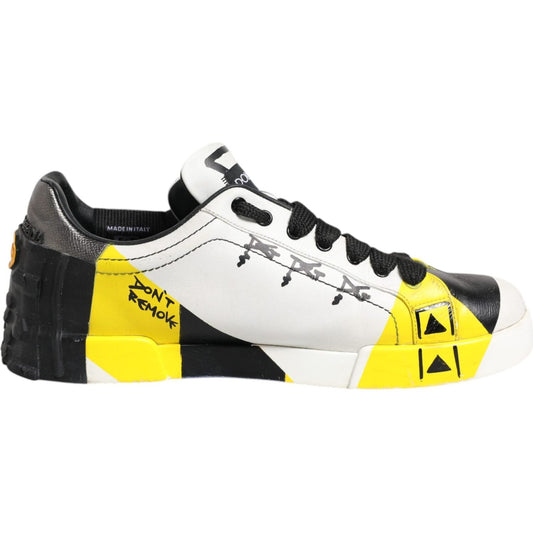 Dolce & Gabbana Multicolor Lettering Portofino Sneakers Shoes MV6690-44
