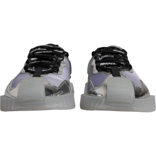 Dolce & Gabbana Silver Black Nylon NS1 Low Top Sneakers Shoes MV6723-43
