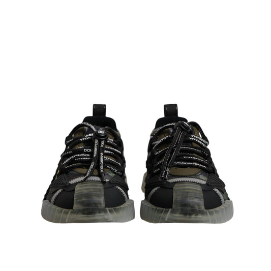 Dolce & Gabbana Black Green Camo NS1 Low Top Sneakers Shoes