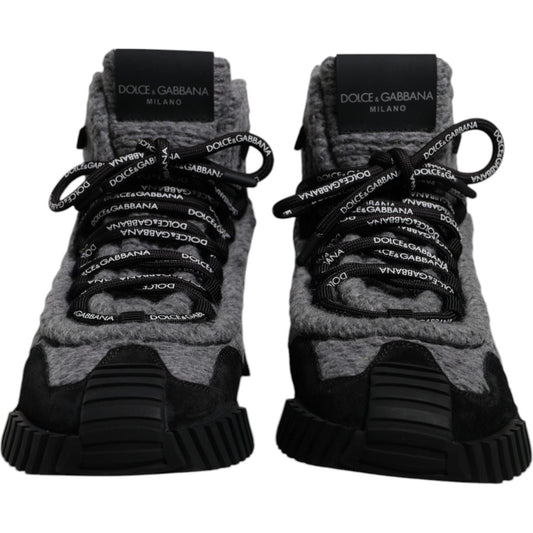 Dolce & Gabbana Gray Black NS1 High Top Boots Sneakers Shoes MV6768-40