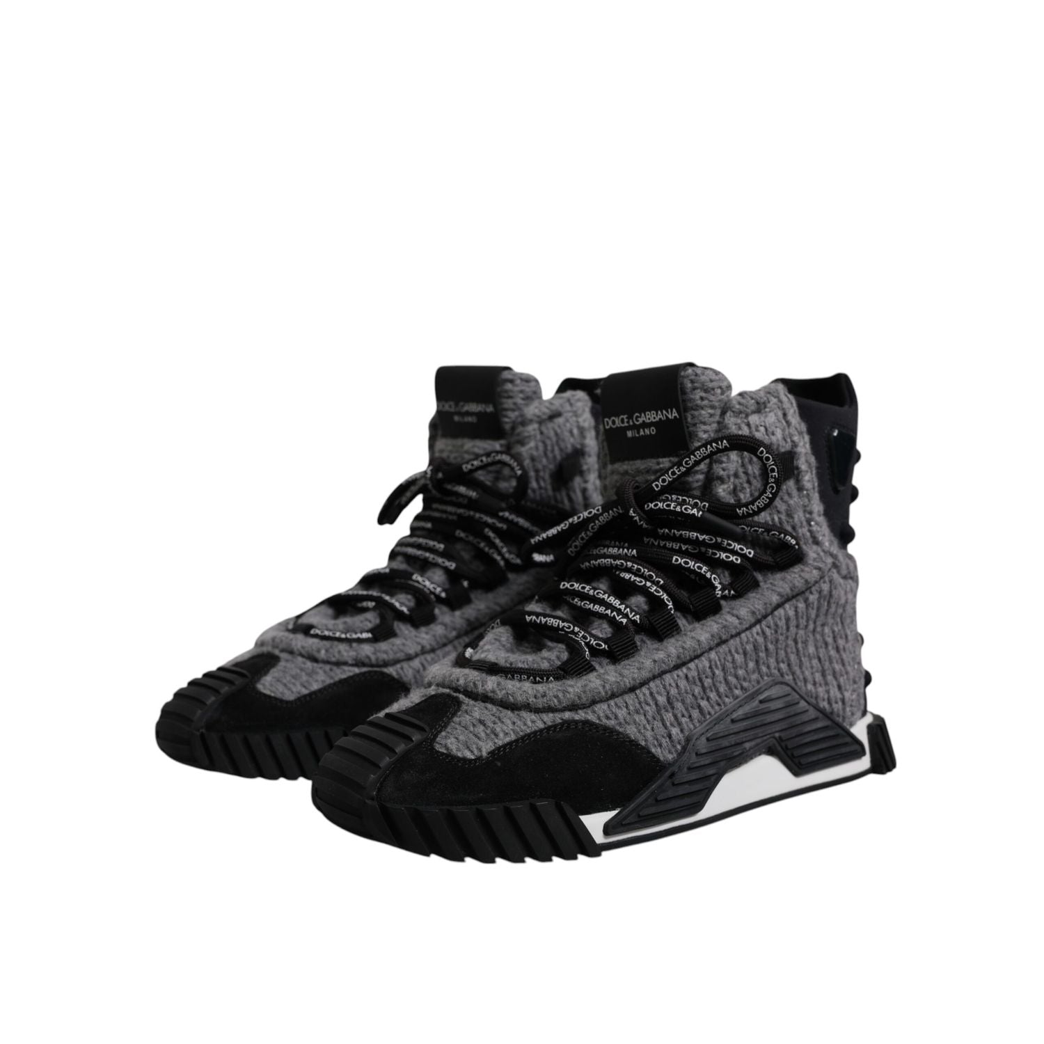 Dolce & Gabbana Gray Black NS1 High Top Boots Sneakers Shoes