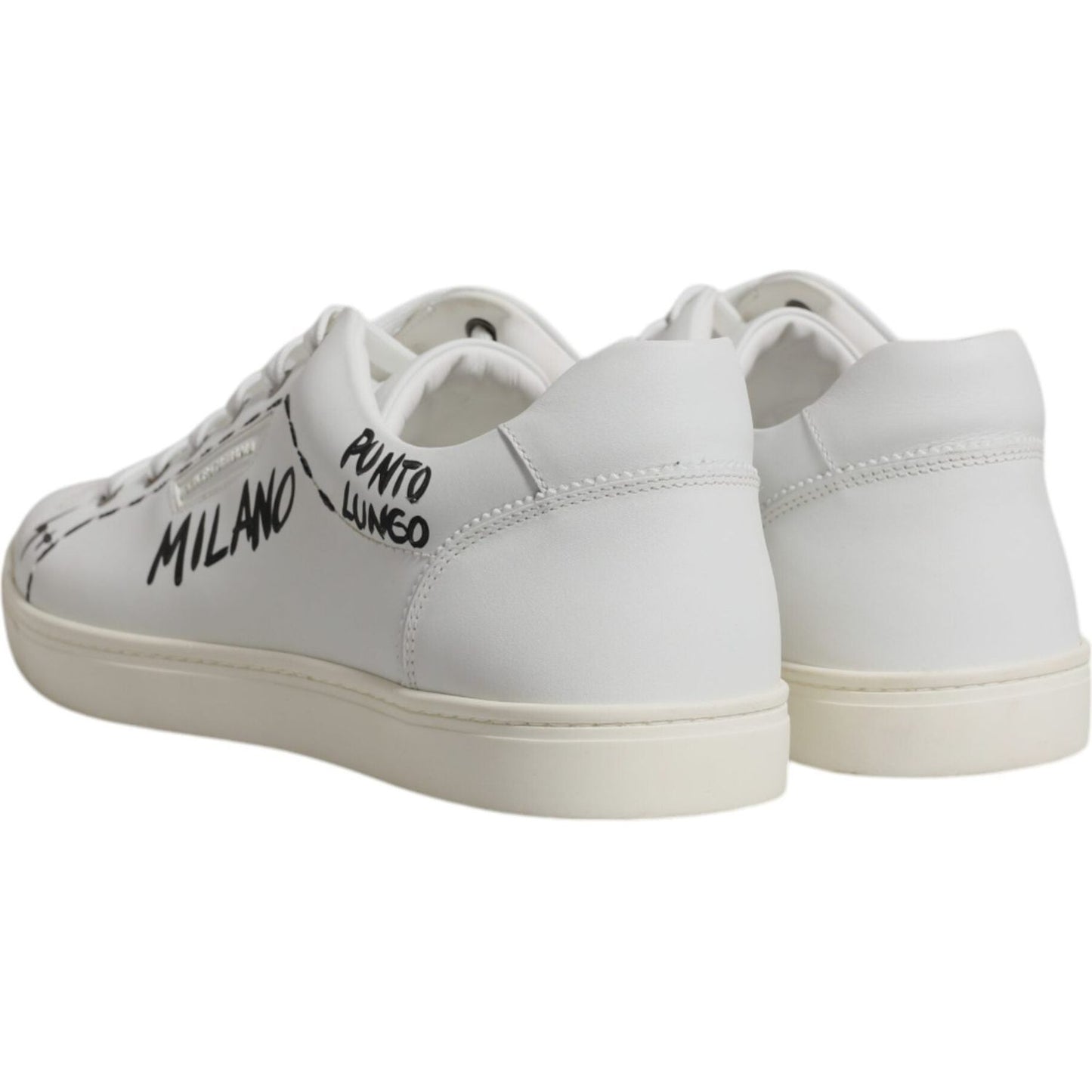 Dolce & Gabbana White Leather Milano Low Top Sneakers Shoes MV6799-44.5