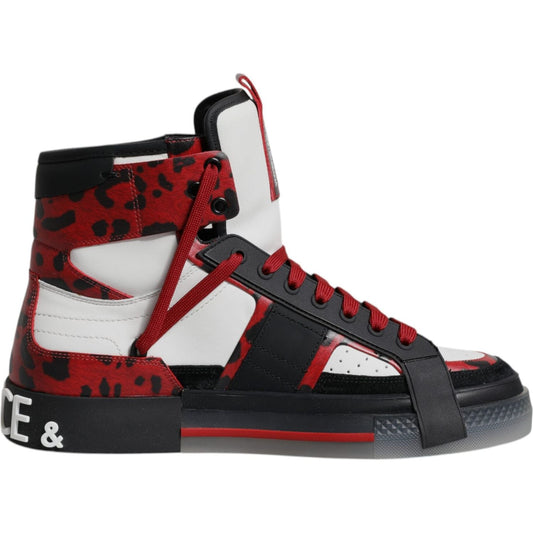 Dolce & Gabbana Multicolor Leather High Top Sneakers Shoes MV6805-40.5