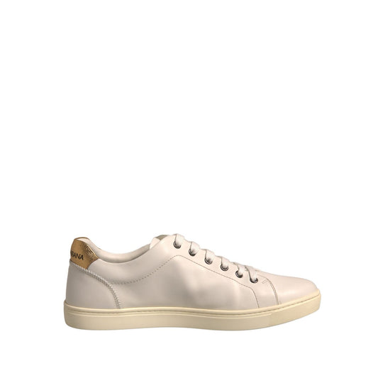Dolce & Gabbana White Leather Heart Embellished Sneakers Shoes MV6807#2-43