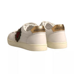 Dolce & Gabbana White Leather Heart Embellished Sneakers Shoes MV6849-43