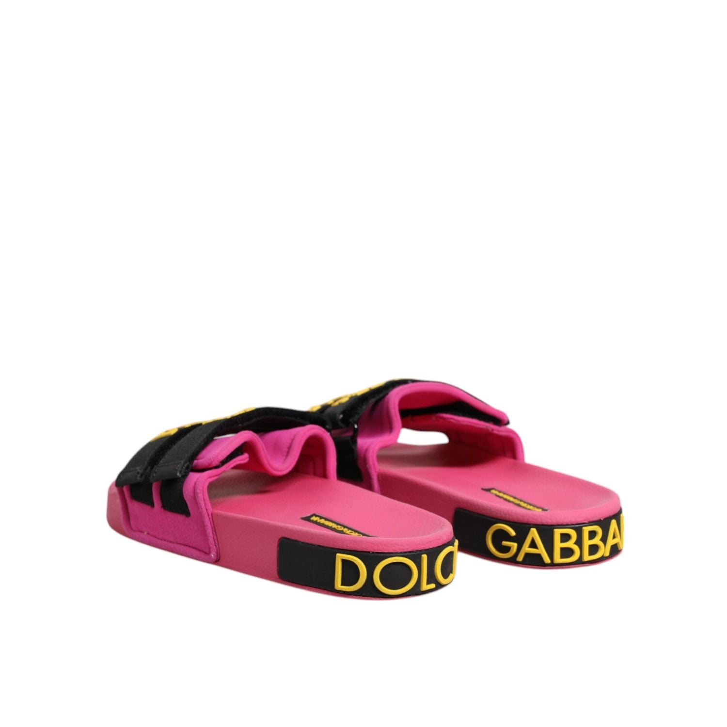 Dolce & Gabbana Fuchsia Neoprene Slides Flats Beachwear Shoes
