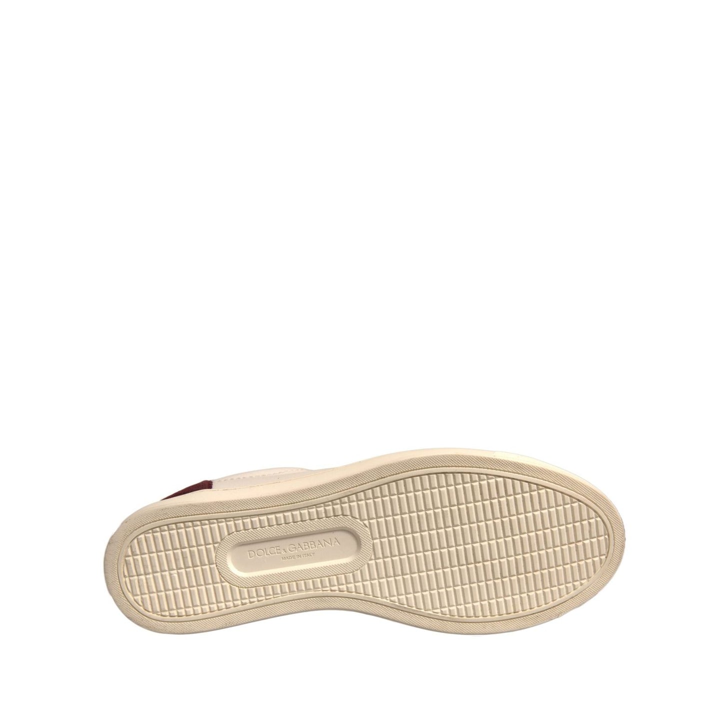 Dolce & Gabbana White Suede Leather Low Top Sneakers Shoes