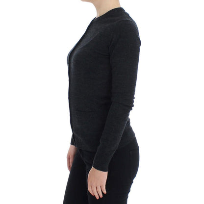 Dolce & Gabbana Gray Wool Button Cardigan Sweater