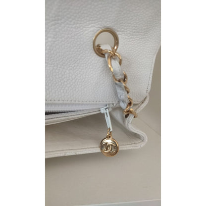 Chanel White Medium Classic DIANA Shoulder Bag Gold Plated Purse