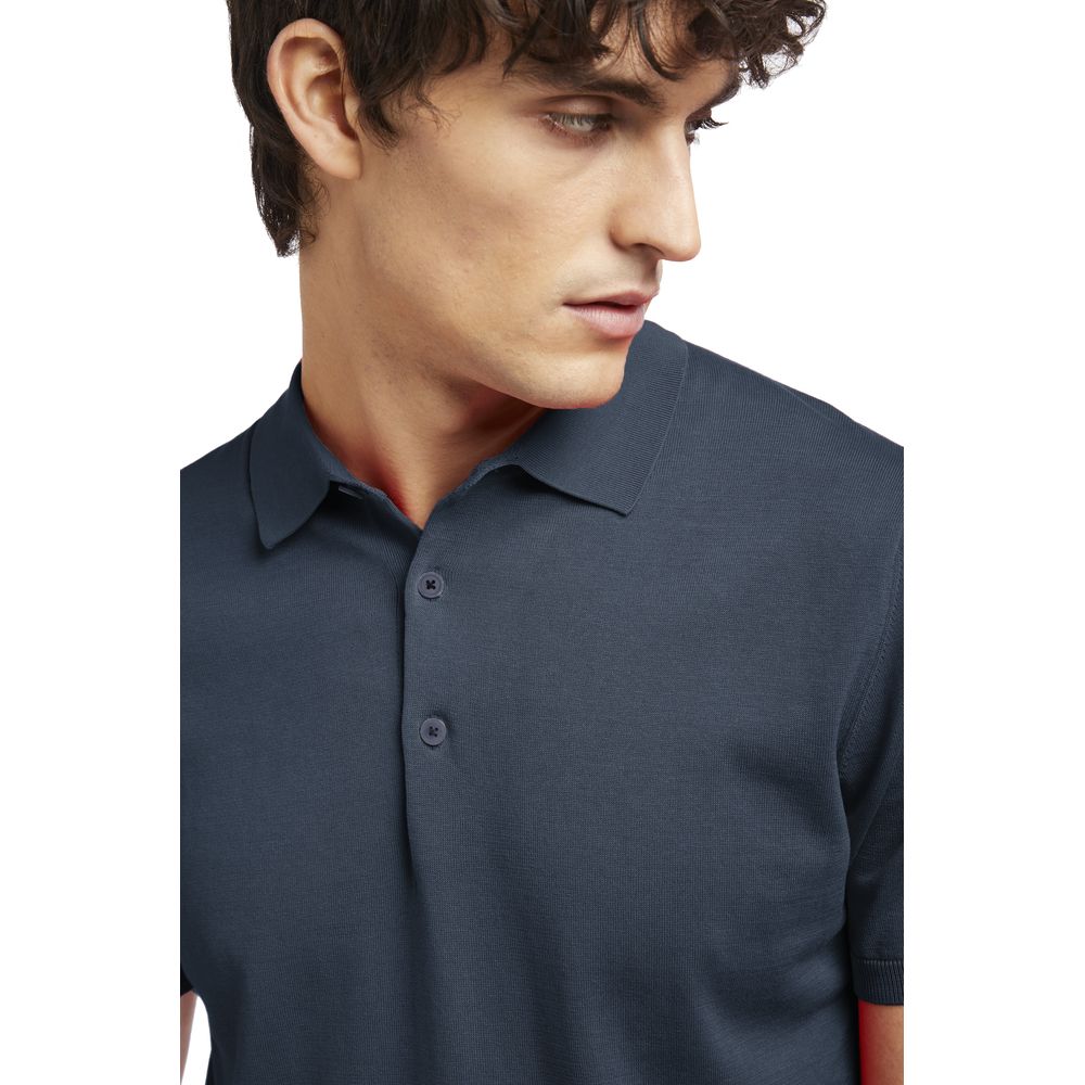 AT.P.CO Blue Cotton Men Polo Shirt