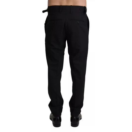 Dolce & Gabbana Black Wool Stretch Dress Trouser Pants PAN71942-48