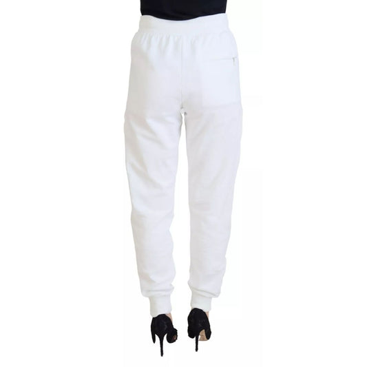 Dolce & Gabbana White Cotton Women Sweatpants Trouser Pants PAN74031-40