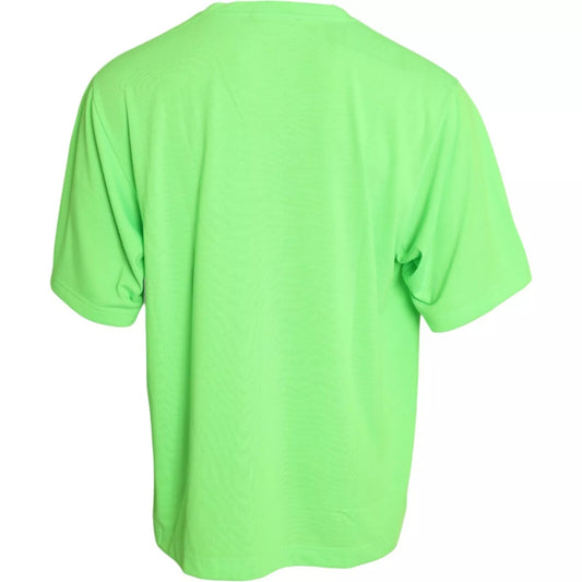 Dolce & Gabbana Green Embossed Logo Crew Neck Neon T-shirt TSH851964-58