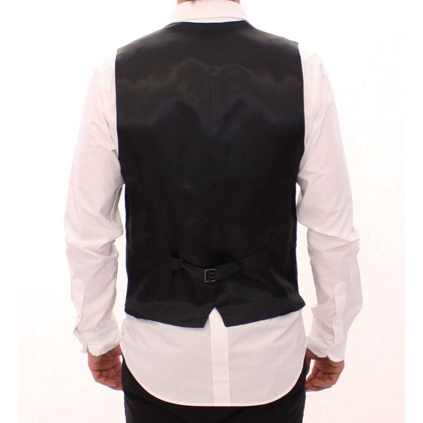 Dolce & Gabbana Gray Striped Wool Single Breasted Vest GSS12005-1