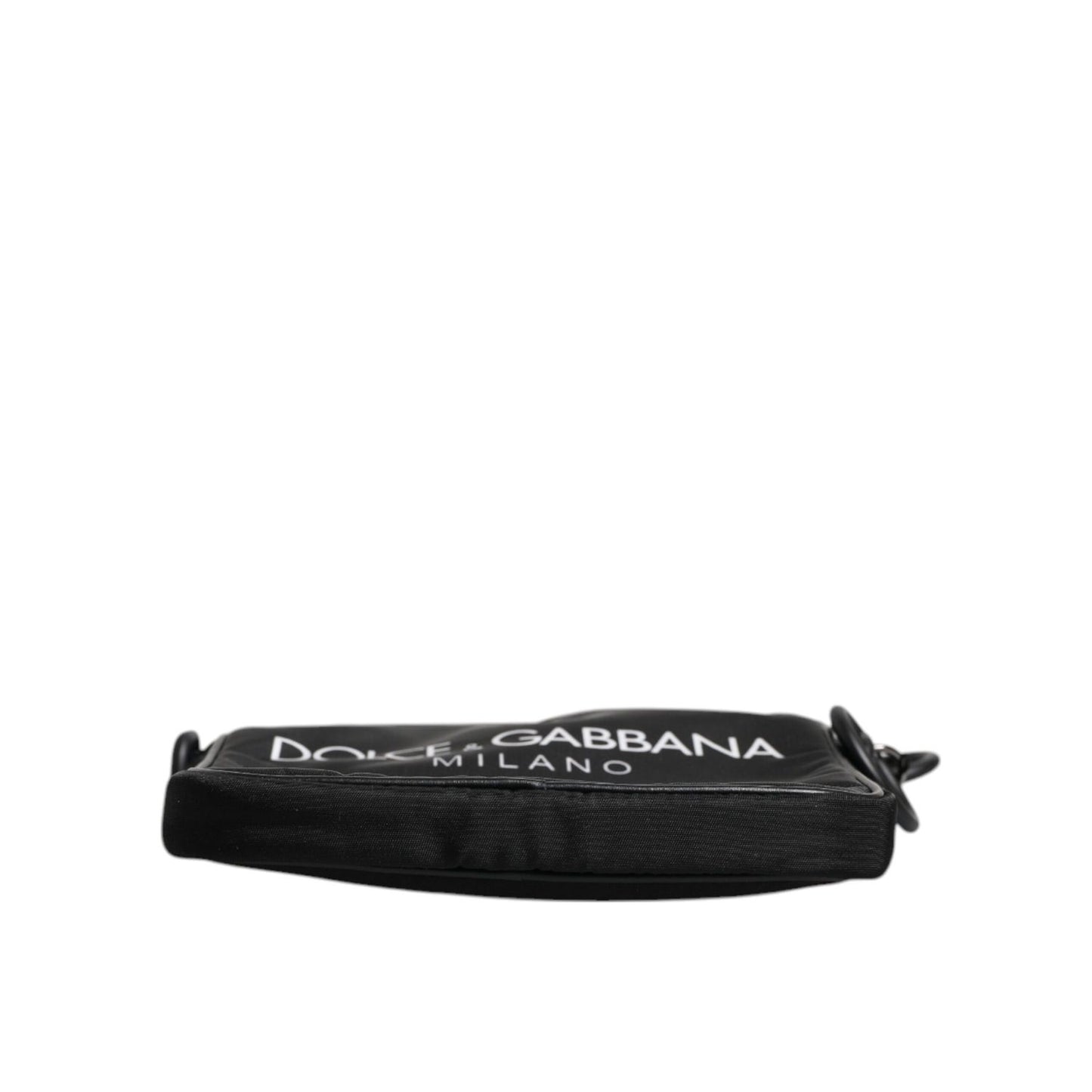 Dolce & Gabbana Black Logo Print Scuba Crossbody Shoulder Bag