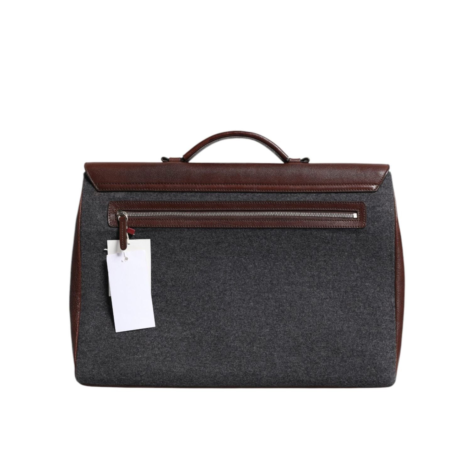 Front view with bag zipped and handles upright.