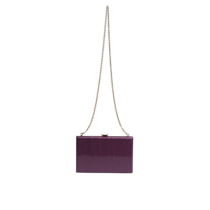 Dolce & Gabbana Purple Leather Clutch Evening Crossbody Bag