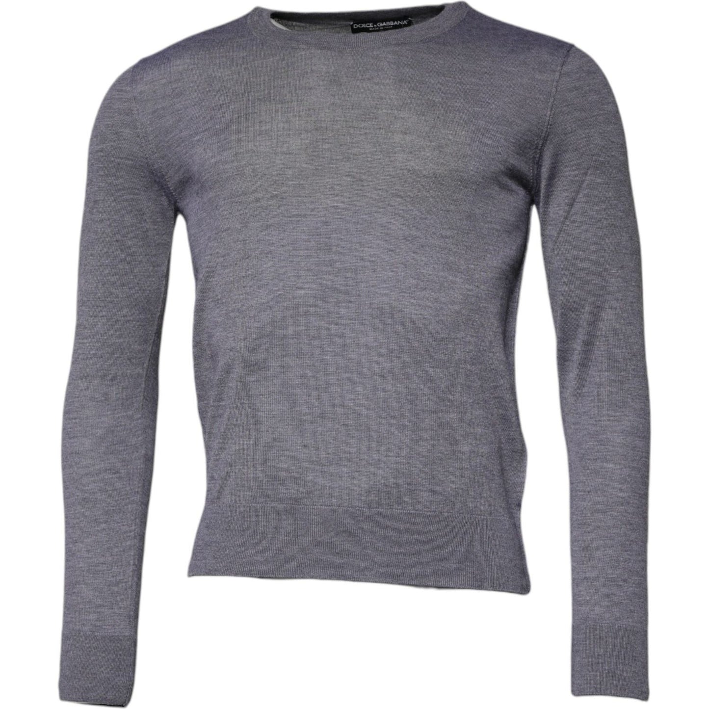 Dolce & Gabbana Gray Cashmere Crew Neck Pullover Sweater TSH87728-44